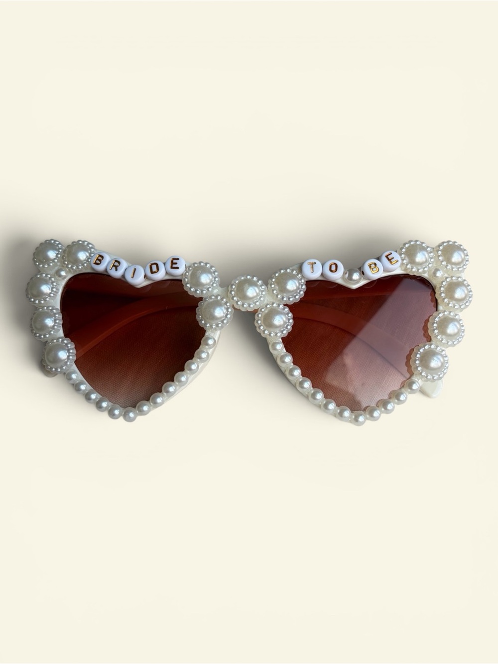 Cream Heart Bride To Be Pearl Rose Tinted Sunglasses Bachelorette Party Bridal